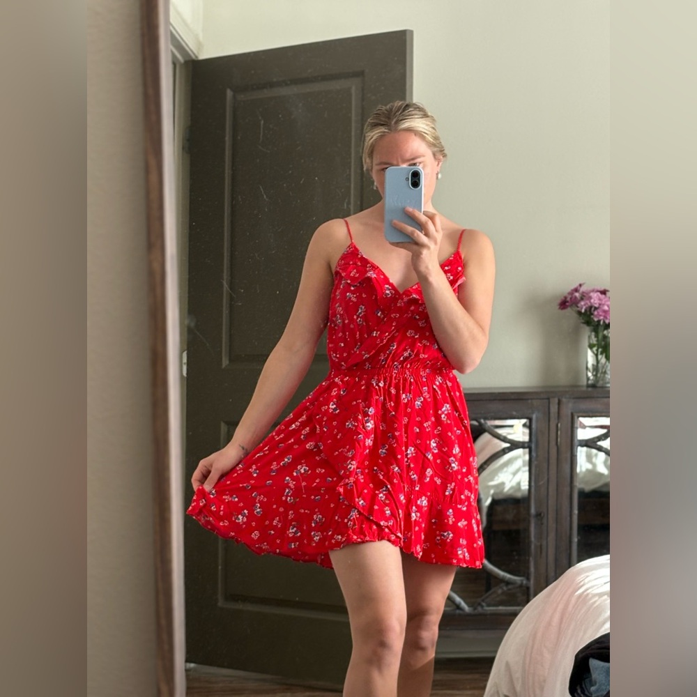 Red Floral Ruffle Sundress - Women - Picture 5 of 7